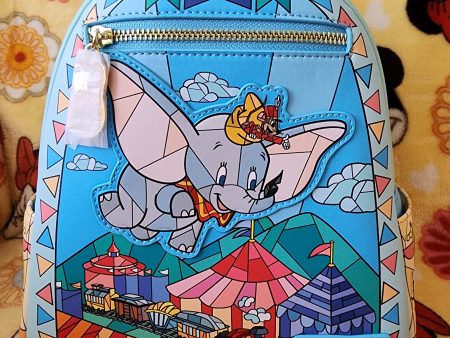 Loungefly Disney Stain Glass Dumbo Backpack Fashion