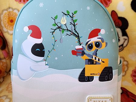 Loungefly Disney Pixar Wall-E and Eve Christmas Backpack For Sale