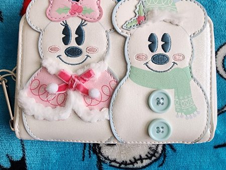 Loungefly Disney Mickey and Minnie Mouse Snowmen Wallet Online Sale