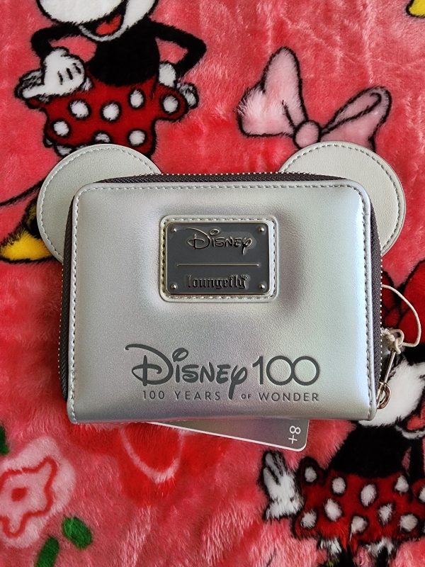 Loungefly Disney 100th Anniversary Platinum Mickey Mouse Wallet on Sale