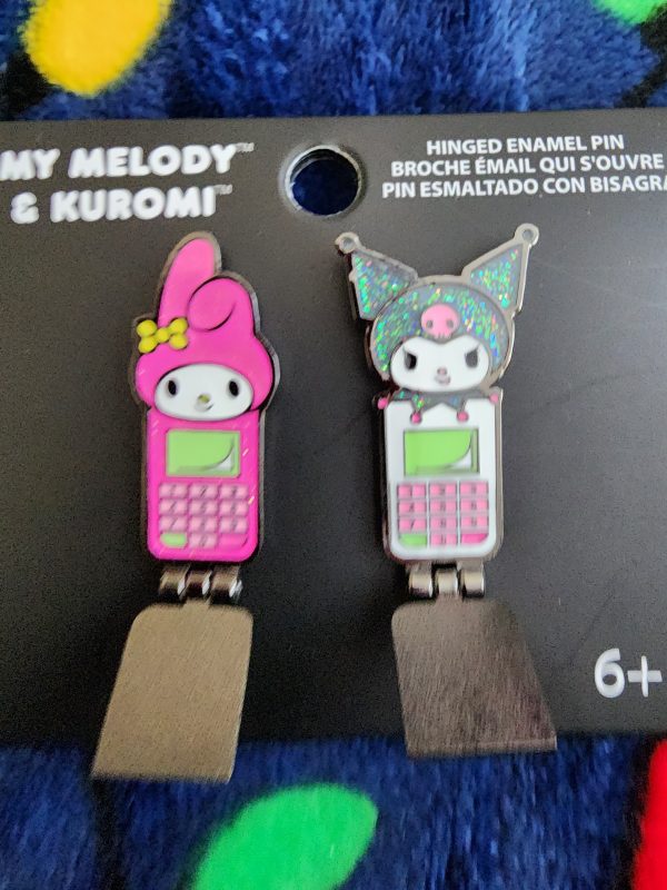 Loungefly My Melody and Kuromi Flip Phone Pin Set Online