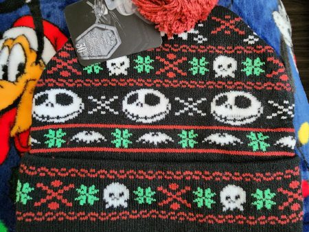 Disney Nightmare Before Christmas 30th Anniversary Ugly Sweater Beanie. Online Sale